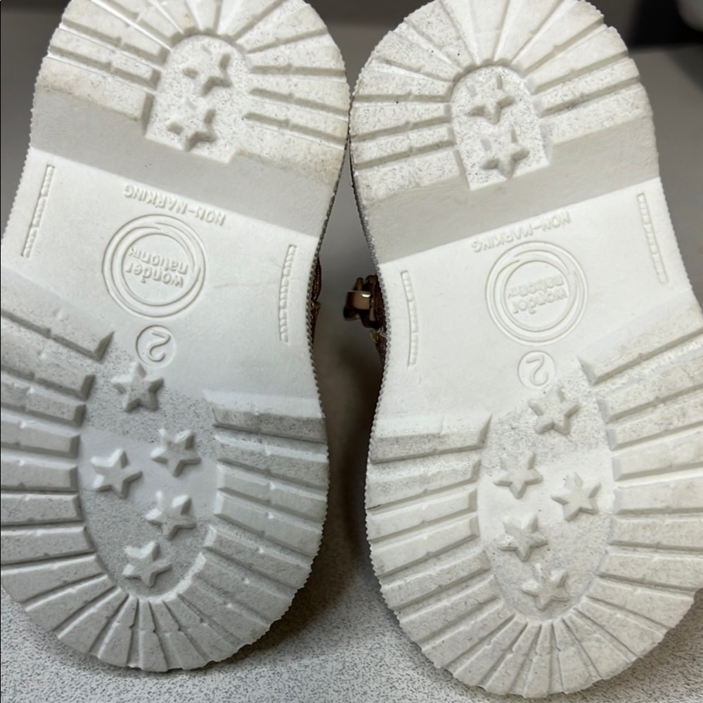 Kickers Kids' Brown Boots with White Soles